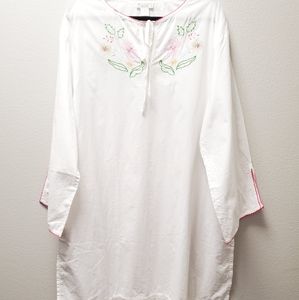 Anne Lewin NY 3/4 Sleeved Embroidered Tunic Dress